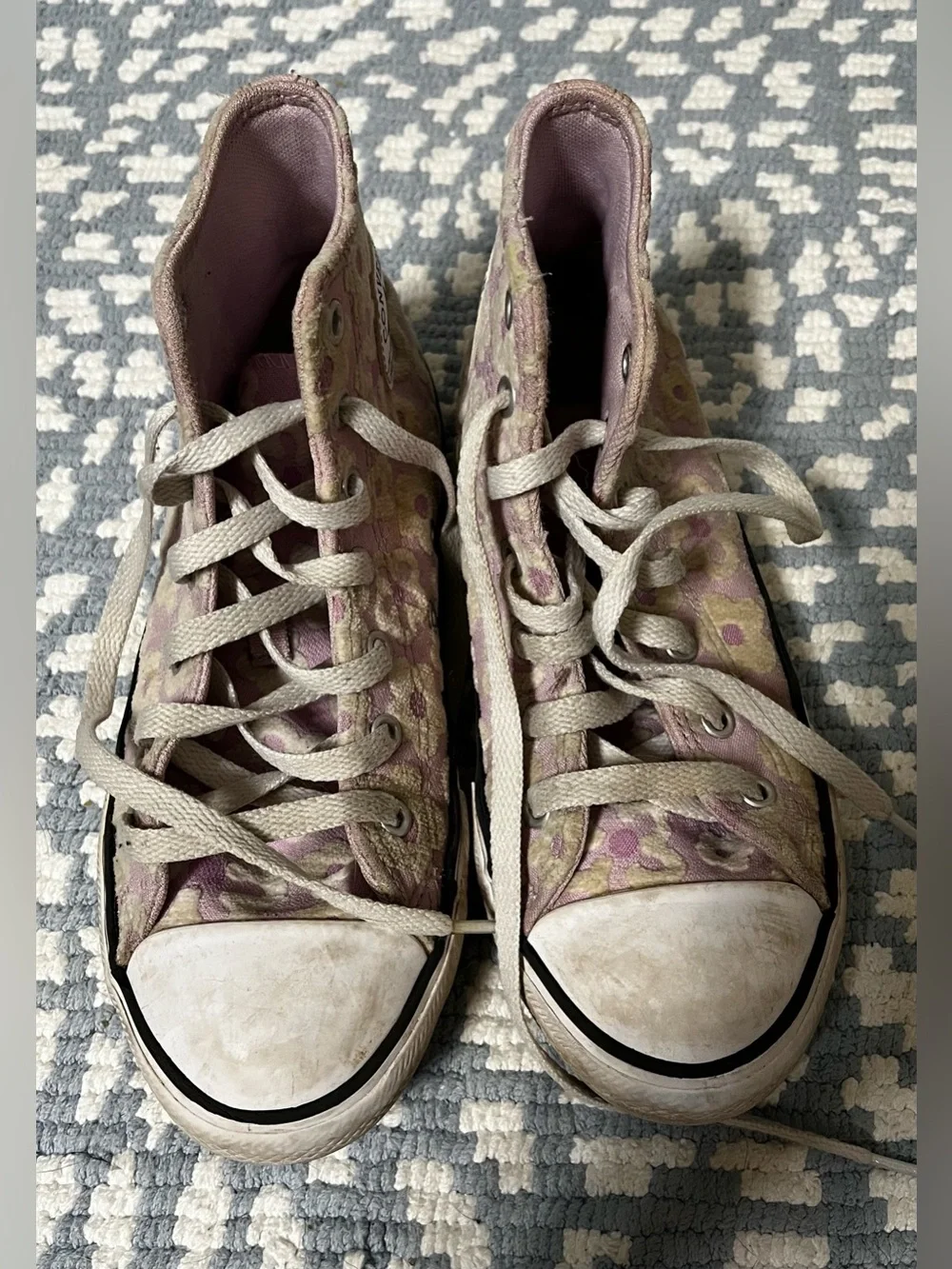 Converse Youth High Top Floral Sneakers Size 3